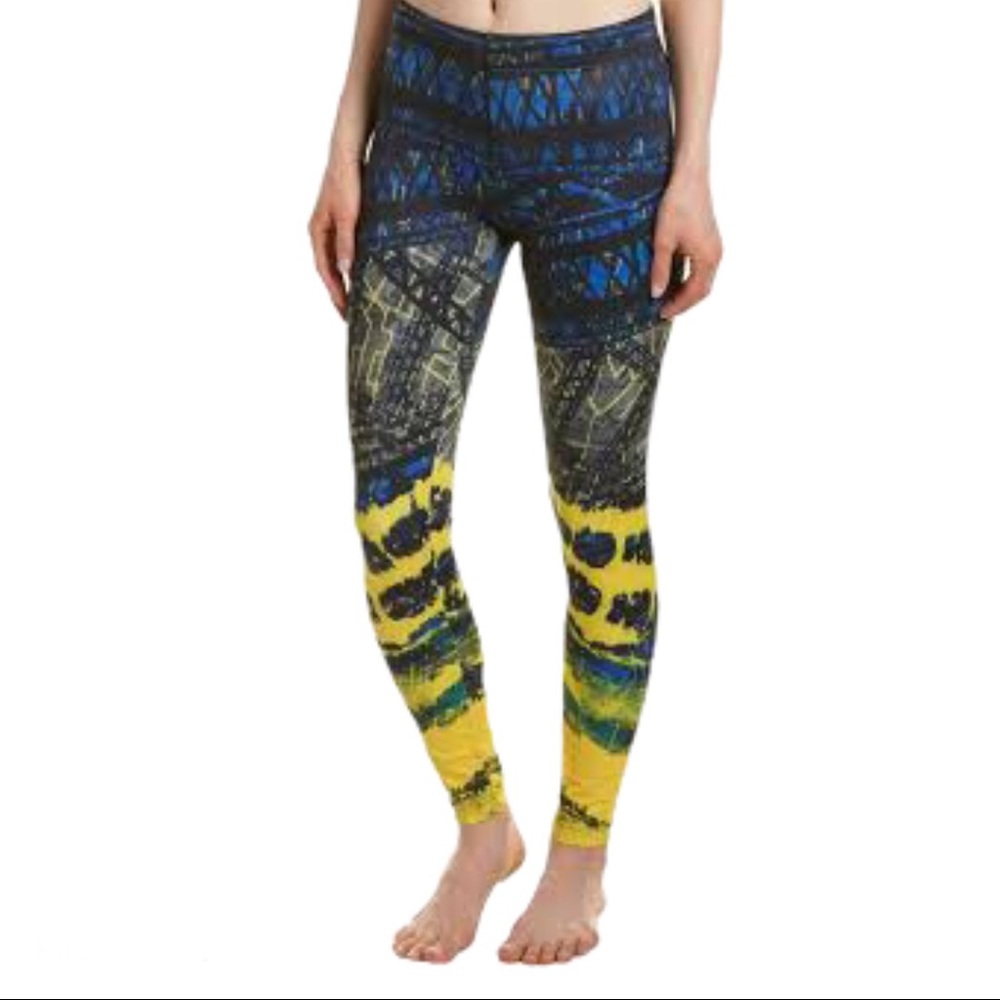 LOLE Women’s Sierra Mimosa Bridge Leggings With Elastic Waistband Blue Sz Small